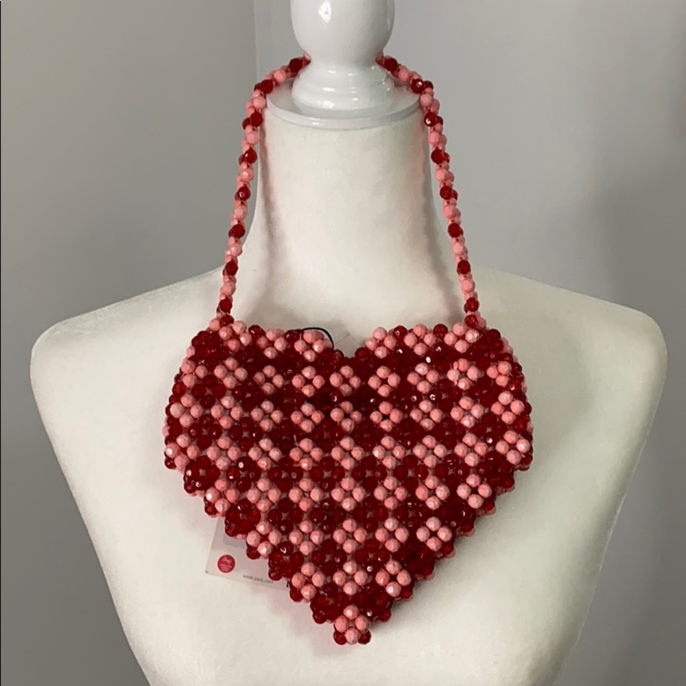 Zara mini heart shape beaded bag - Picture 2 of 5